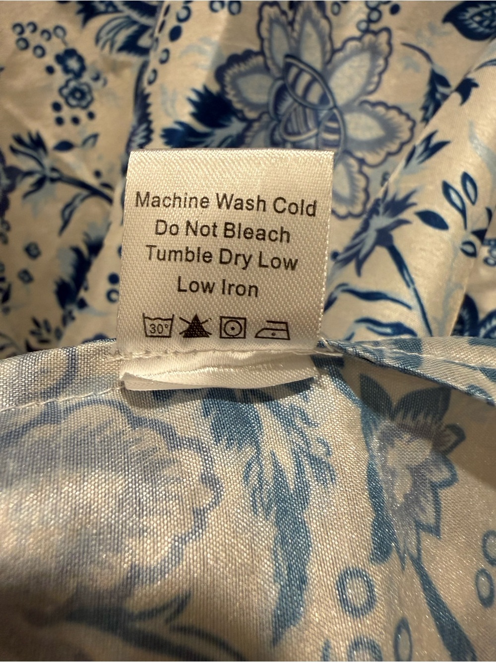 Tuckernuck Blue and White Floral Ruffle Neck Blouse - Picture 6 of 6